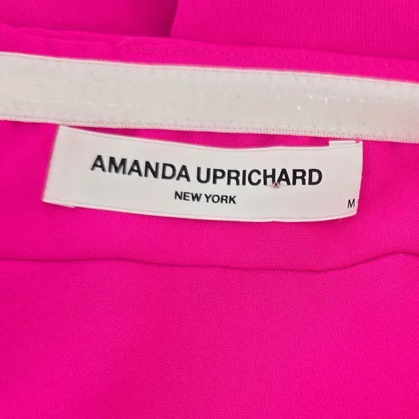 Amanda Uprichard Dress Womens M Strapless Mini Hot Pink Fit & Flare EUC - Image 3