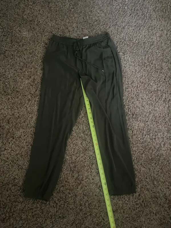 Express Olive Green Drawstring Ankle Joggers - Image 2