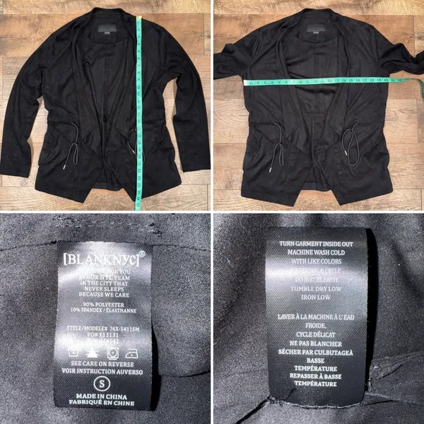 Blank NYC Domino Vegan Suede Draped Moto Style Jacket - Image 15