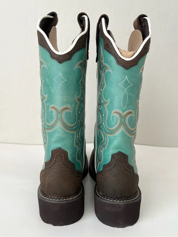 Justin Gypsy Raya turquoise cowgirl boots square toe NEW 6.5 READ Description - Image 7
