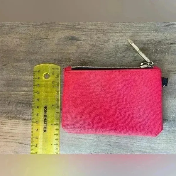 Victoria's Secret‎ Women’s Vintage Red Coin Purse Mini Zip Wallet - Image 5