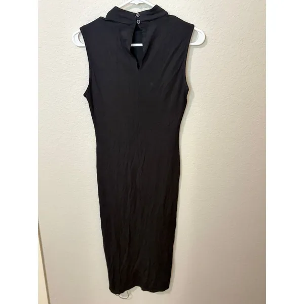 ASOS Maternity Black Bodycon Lace Up Slit Midi Dress Size US 4 NWT - Image 3