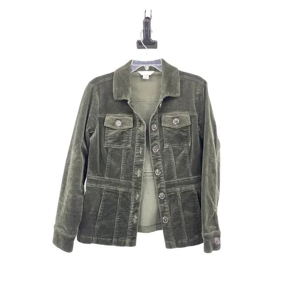 Christopher Banks Jacket Womens S Used Green Corduroy - Image 16