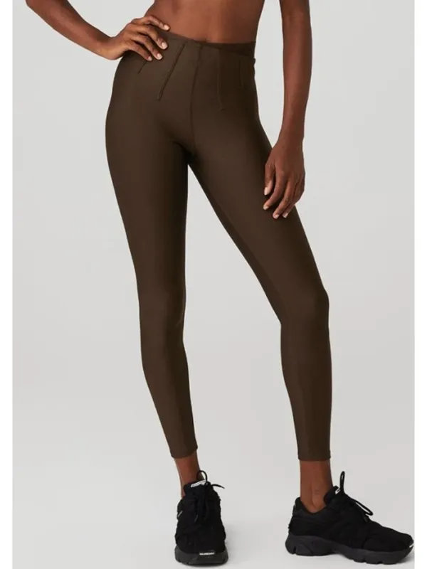 Alo Airlift High-Waist 7/8 Corset Leggings Espresso Hi-Rise Waisted Tights Pants - Image 5