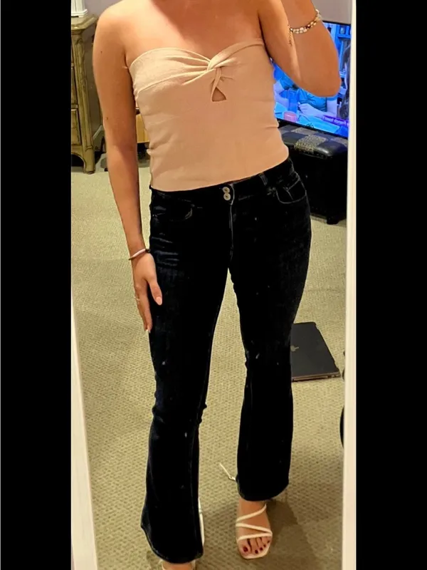 Strapless Knit Twist Tube Top in Beige - Image 5