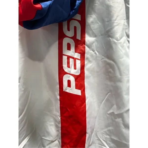Pepsi Cola Wind Breaker Jacket Zip Up Retro Logo Spell Out Women's Size Medium - Image 8