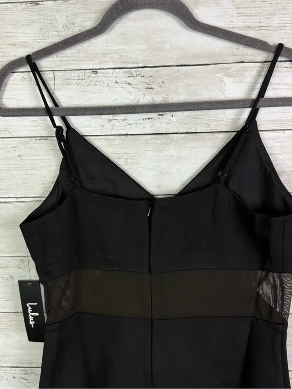 Lulus Little Black Bodycon Dress with Sheer Waist Panels Size Medium - Image 3