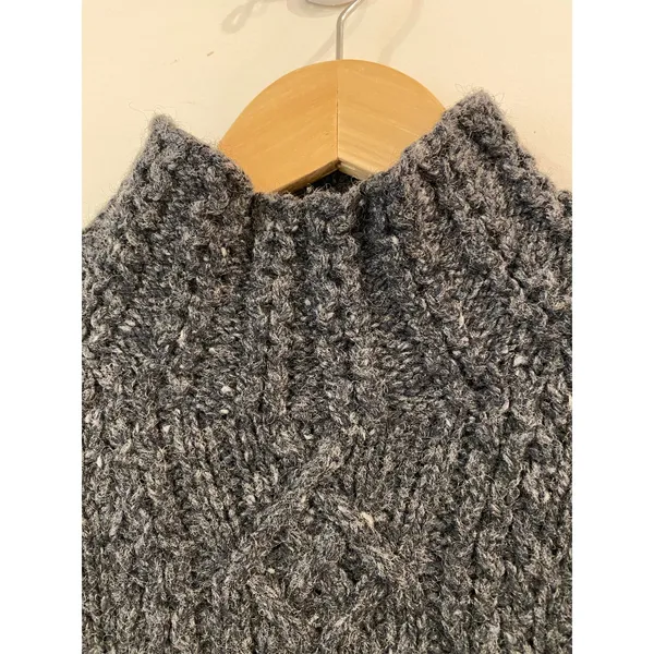 Lauren Ralph Lauren Hand Knit Gray Wool & Silk Sweater M Cottagecore Preppy - Image 8