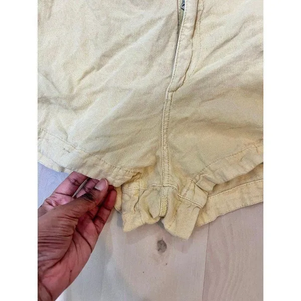 Abercrombie & Fitch Women Small Butter Yellow Linen Blend Shorts Coastal Retro - Image 5