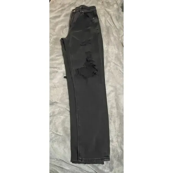 American Eagle SZ 0 Black Comfort‎ Stretch Waistband Jeans Mom Jean - Image 5