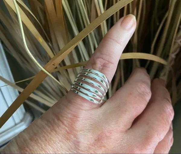 Sterling Silver Multi-Band High-Polish Ring - Image 3