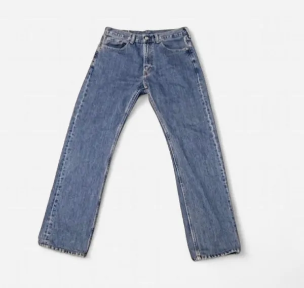 Levi's 505 Regular Fit Straight Leg Jeans Blue Denim W32 L34 Vintage Aesthetic - Image 3