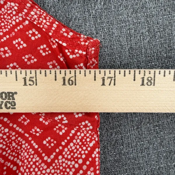 The North Face Womens Red Print Organic Cotton Henley Tank Top Small - Image 9