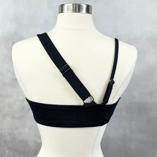 Time and Tru Bikini Top Women Small One Shoulder O-Ring Minimal Swim‎ Indie - Image 3