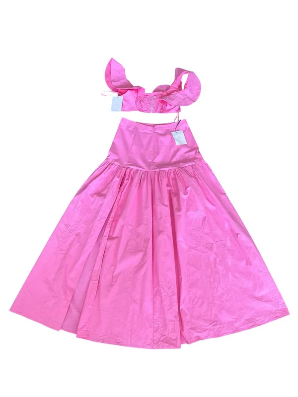 Hello Molly Dessert Menu Maxi Skirt Ruffle Crop Top Set Pink NEW NWT - Image 4