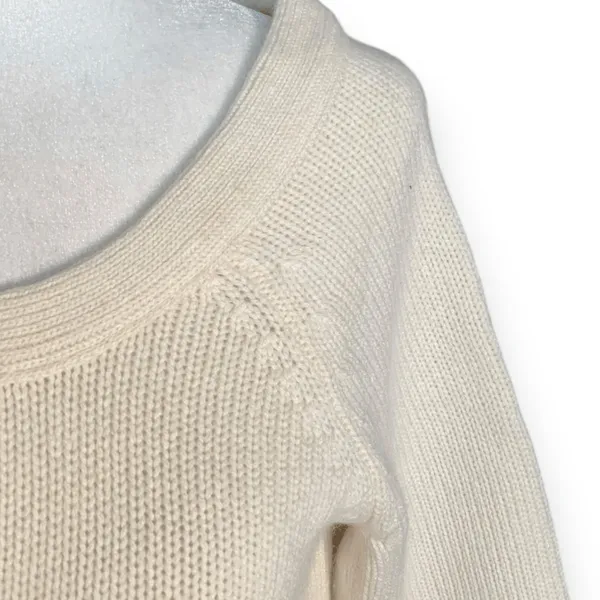Strenesse Cream Cashmere Scoop Neck 3/4 Sleeve Sweater Knit Top Minimalist‎ 6 - Image 6