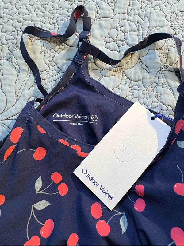 💥NWT Outdoor Voices Exercise Dress Very Cherry Navy Shorts UPF 50+ XS🧡 - Image 10