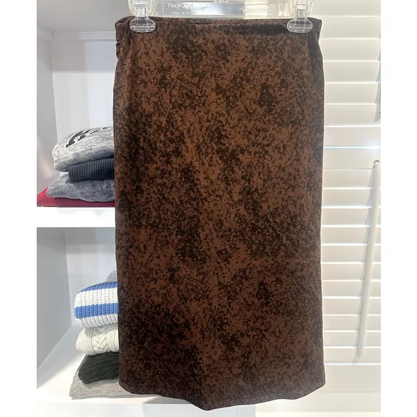 Open Edit Boho Brown Tulip Hem Flowy Knee Length Festival Earthy Skirt S NWT - Image 5