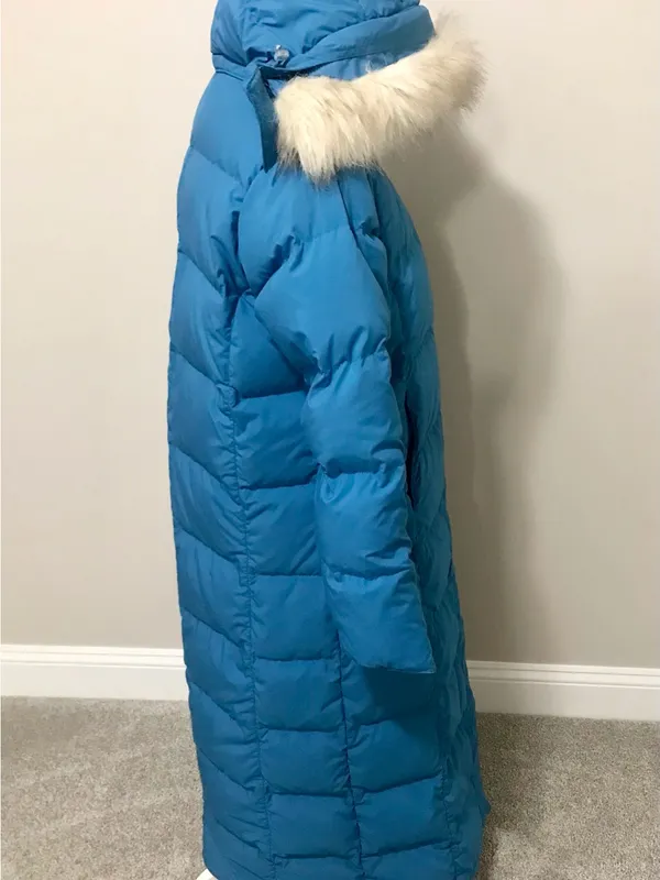 L.L. Bean Long Down Ultra Warm Coat with Faux-Fur Trim Hood - Image 8