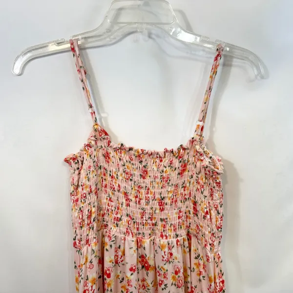 Culture Code Medium Maxi Dress‎ Pink Floral Smocked Cottagecore Feminine 1264 - Image 10