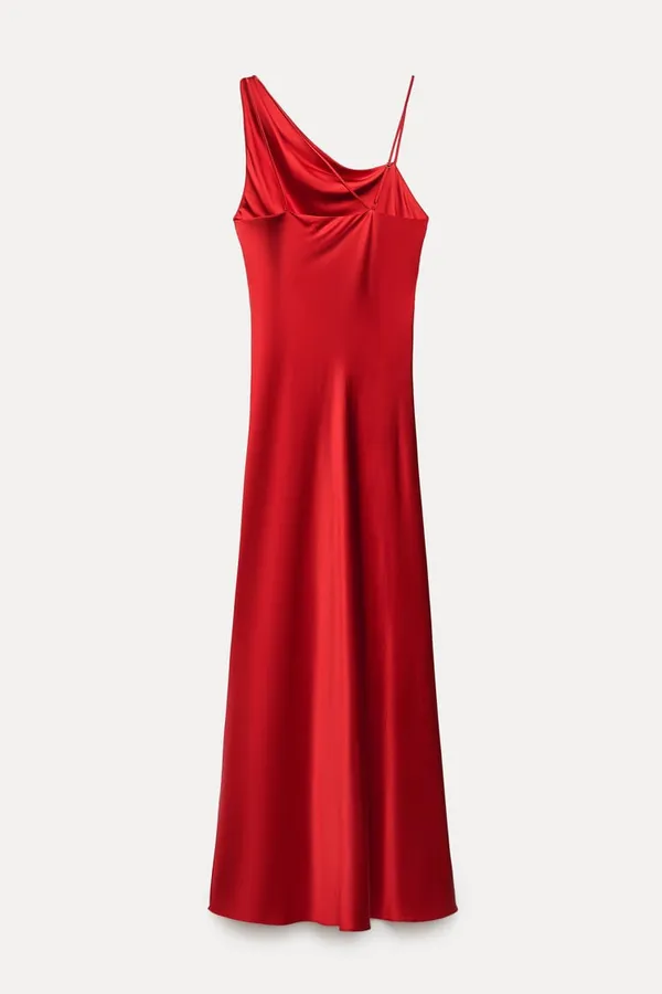 red midi dress satin party wedding coctail shower night out - Image 10