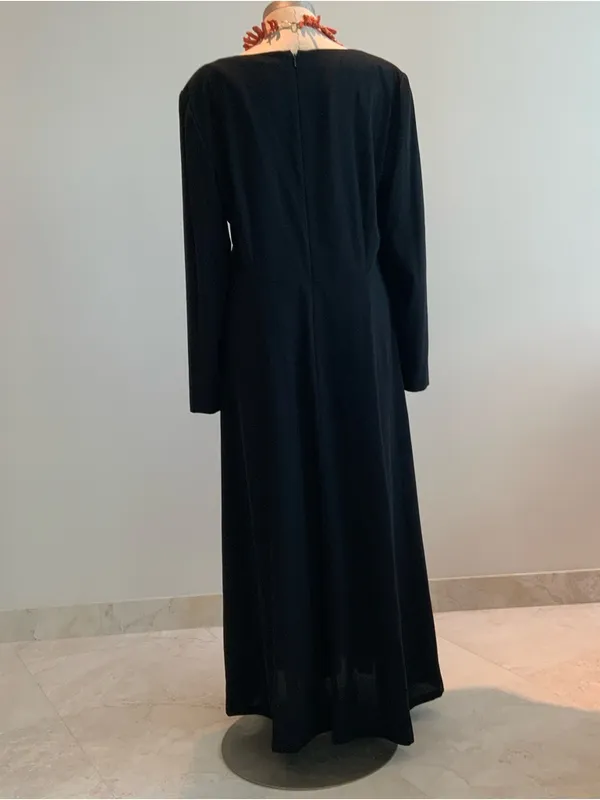 Classic Liz Claiborne Black Long Sleeve Maxi Dress sz 14 - Image 4