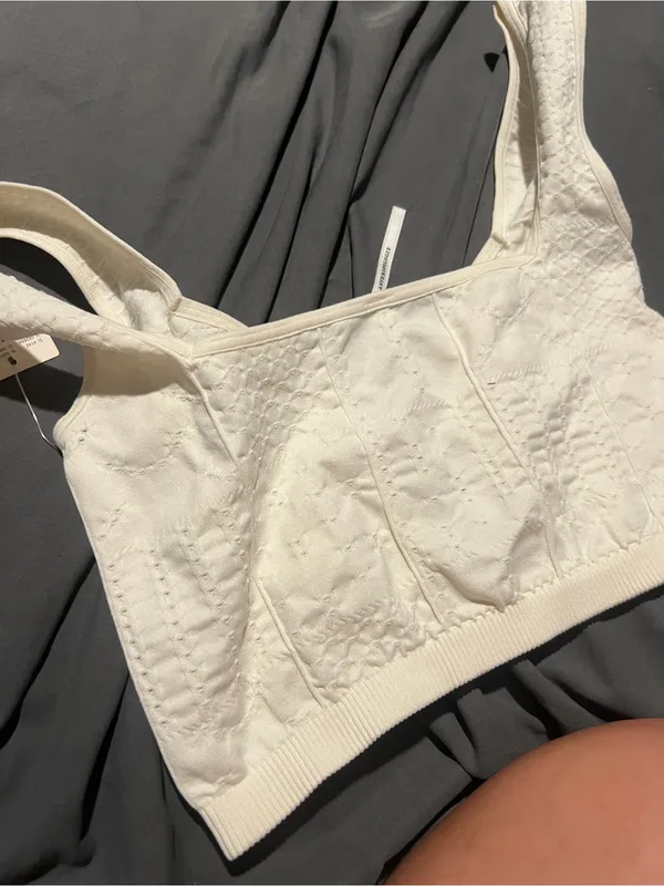 NWT Anthropologie ivory crop top xxs/xs - Image 5
