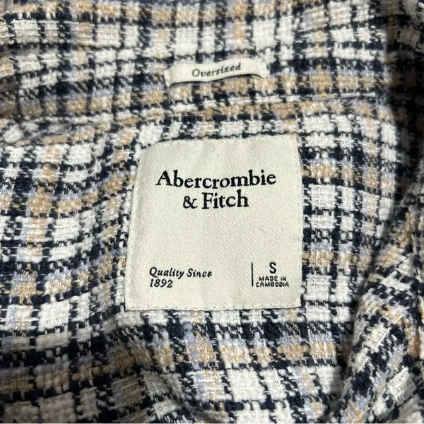 Abercrombie & Fitch Plaid Oversized Button Front Shirt Jacket Small - Image 7