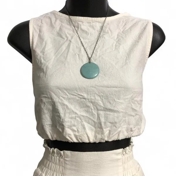 Maple Sleeveless linen Crop Top White Size M - Image 4