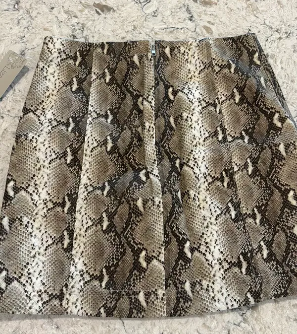 NWT Snake Print Leather Skirt - Image 3