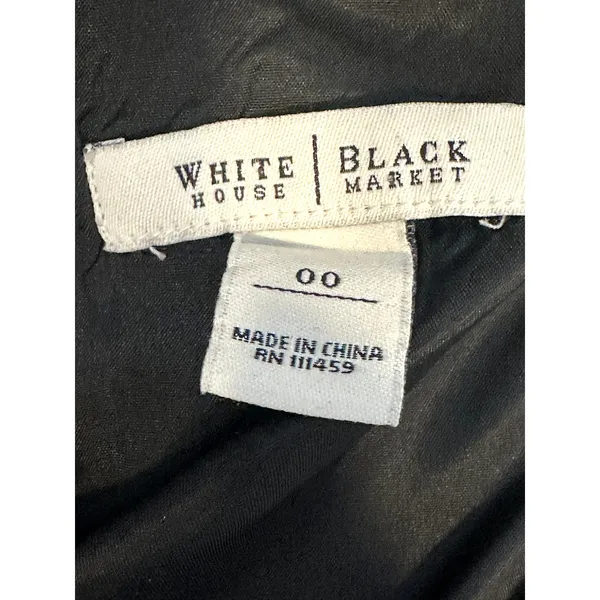 White House Black Market Silk Blend Ruffle V Neck Midi A line Sundress Dress 00 - Image 8