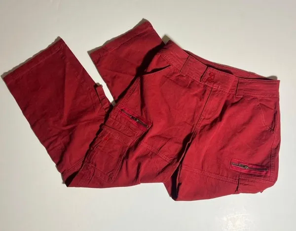 Red Cargo Pants Size M - Image 2