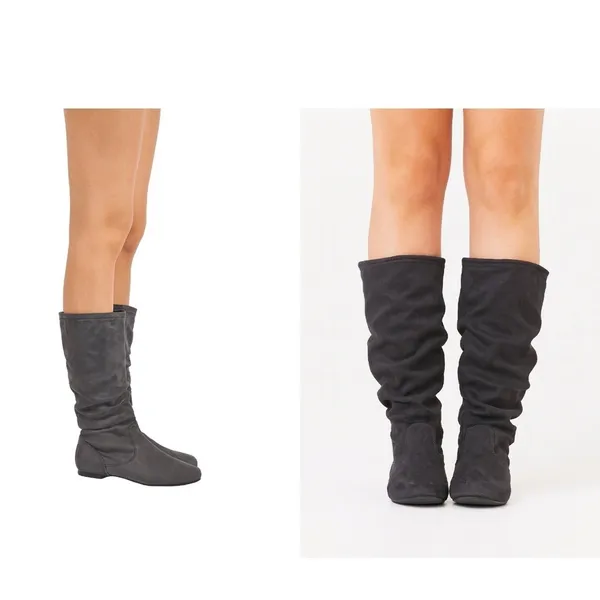 Kohl's Gray Suede Tall Boots Size 9 Medium - Image 2