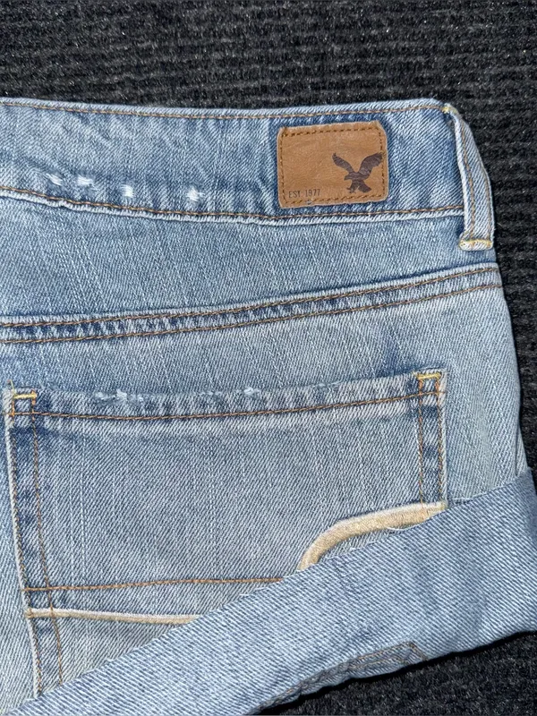 American Eagle VTG Y2K Low Rise Micro Mini Jean Booty Shorts Sz 6 Grunge Preppy - Image 5