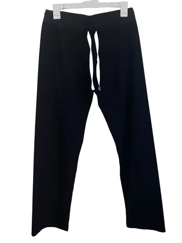FIGS Black Scrub Pants Yoga Waistband Drawstring Technical Comfort - Image 2