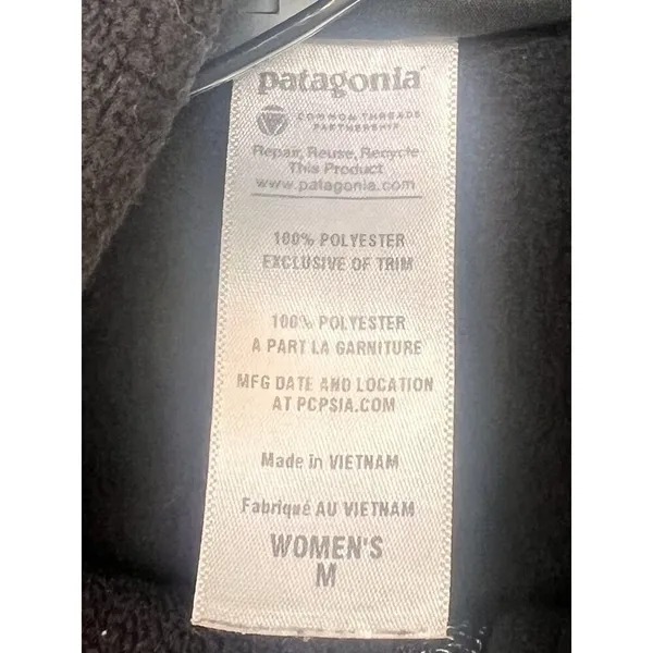 Patagonia Better Sweater M Womens Black Full Zip Fleece Jacket CRITTERCISM Logo - Image 7