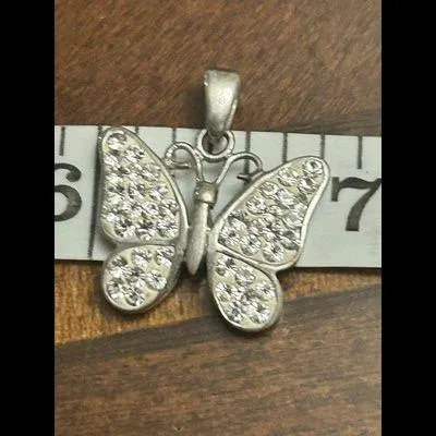 925 Sterling Silver Butterfly White F39 - Image 2