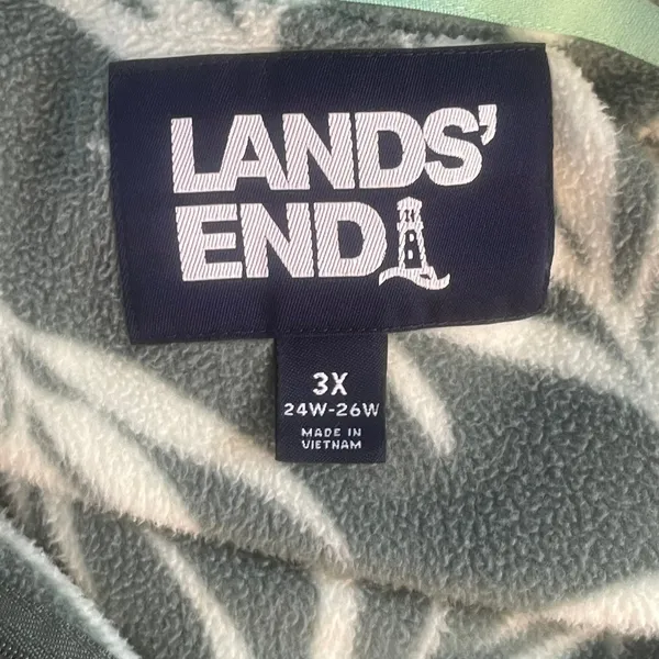 Lands End Womens Fleece Quarter Zip 3X Bamboo Green Earth‎ Warm Fuzzy Soft Fall - Image 6