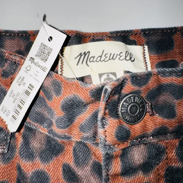 Madewell Leopard Print Low Slung Baggy Jeans NWT Size27 Sold Out Statement Jeans - Image 8