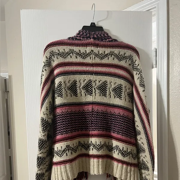 American Eagle Outfitters Patterned Cardigan - Pink and Cream - Image 4