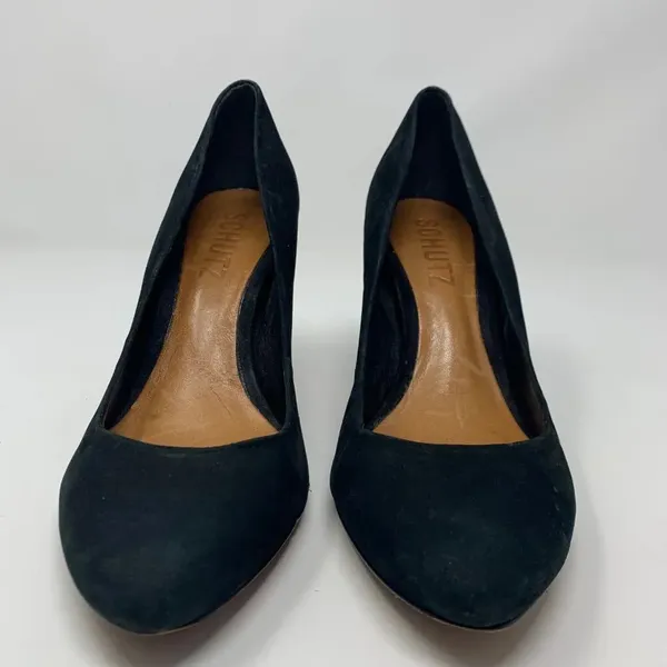 Schutz‎ Black Suede Closed Toe Classic Pumps Heels - Image 2