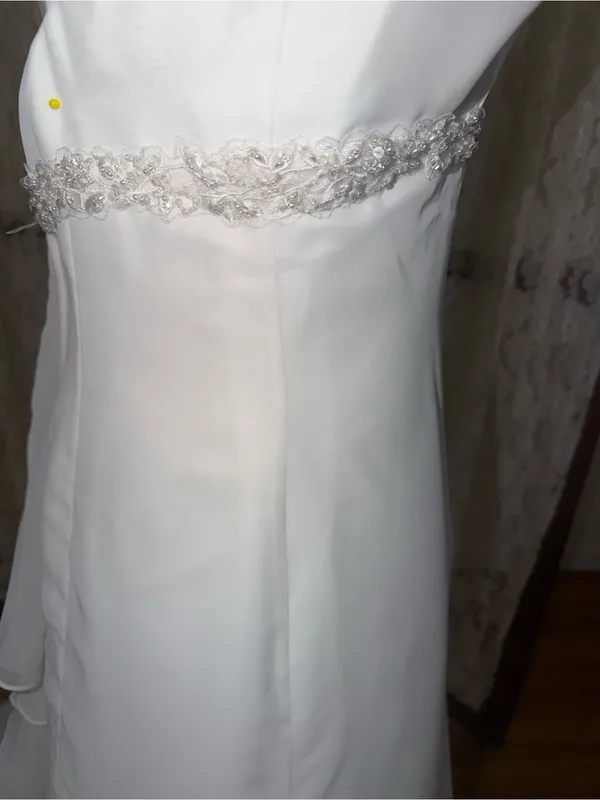 Beautiful Vintage Y2K Galina Chiffon Wedding Gown - Image 7