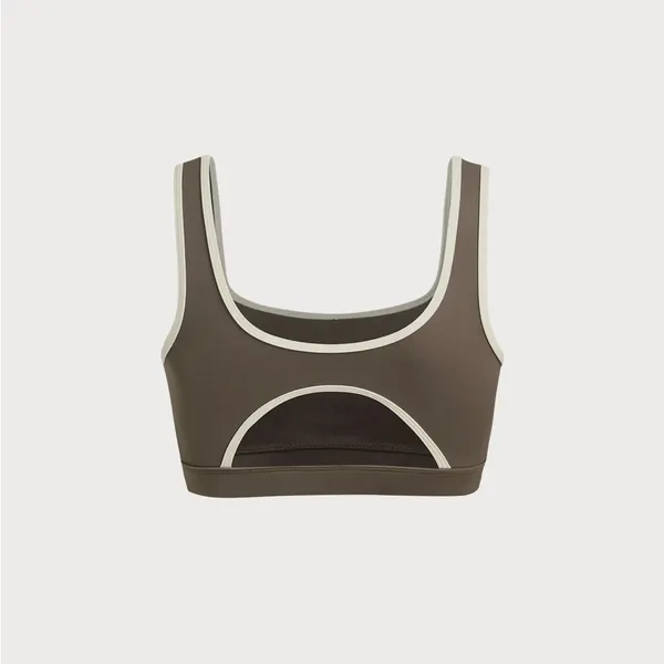 Berlook Activewear Brown Square Neck Sports Bra - Light Support - Image 7