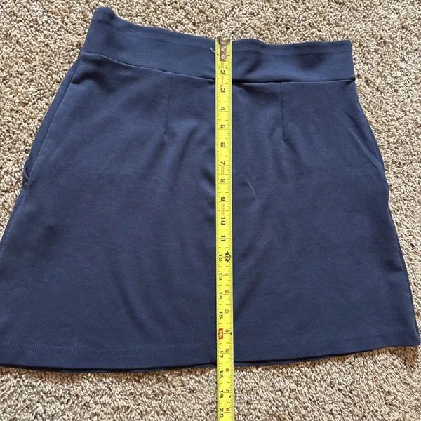Fishers Finery Ponte Knit A Line Skirt Navy Blue Large‎ With Pockets - Image 7