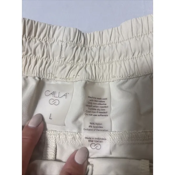 Calia Tan Pull On Active Drawstring Pocket Shorts Size Large Athleisure Gym READ - Image 2
