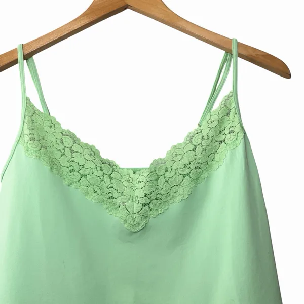 Banana Republic Lace Trim Cami Tank XL‎ Mint Green Stretch Lingerie Top - Image 4
