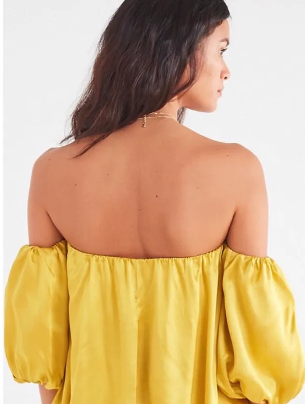 Urban Outfitters Off The Shoulder Satin Top - Image 4