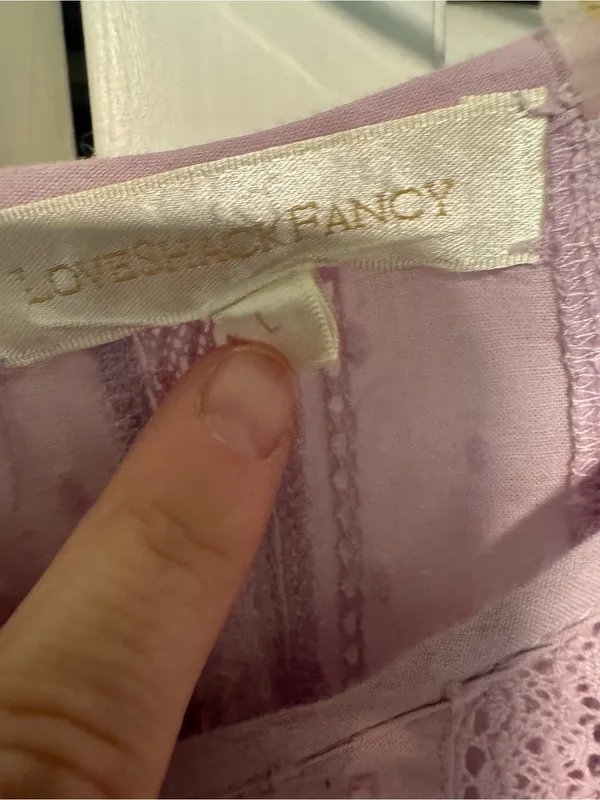 LoveShackFancy Natasha Dress Wisteria Purple Ruffle Lace Mini Dress Size Large - Image 5