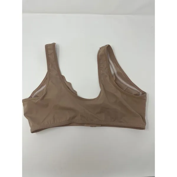Wireless Bralette Women M Nude Scalloped Front Closure VNeck Comfort Stretch - Image 2