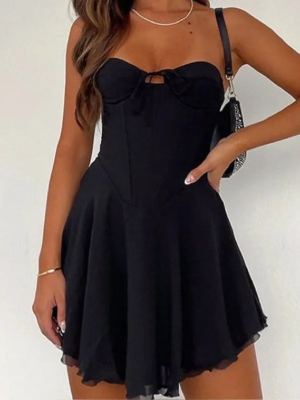 White Fox Boutique Push The Feeling Mini Dress XS Black Strapless Party Sexy - Image 2